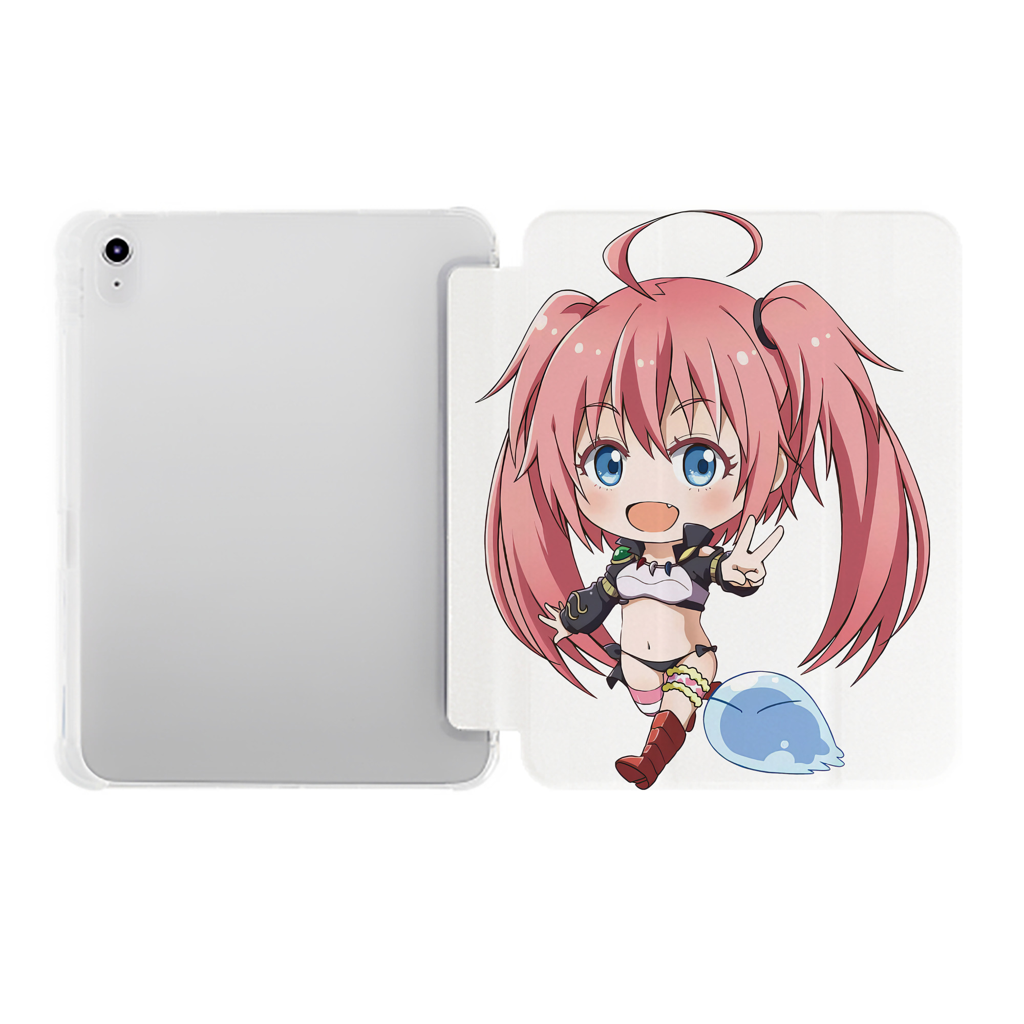 （画像用） 転スラ Regarding Reincarnated to Slime IPad ケース ペン収納付き 三つ折りスタンド PUレザー×シリコン 対応機種9.5/10.5/10.9インチ